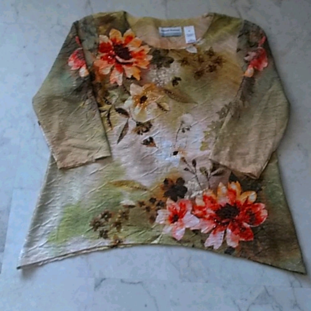 NWOT Alfred Dunner 3/4 sleeve top.